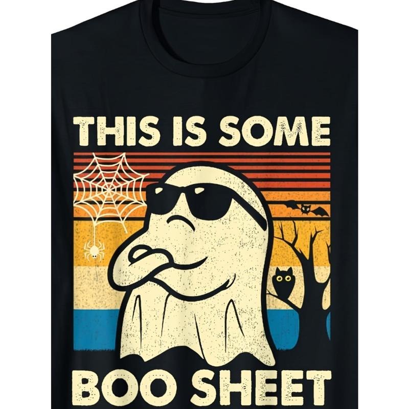 This Is Some Boo Sheet Cool Cute Ghost Retro Funny Halloween Men Women T-Shirt made in usa