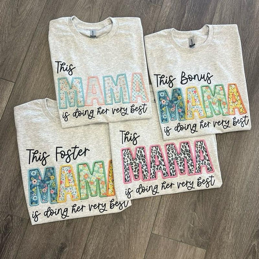 This Mama Is Doing Her Best Mothers Day T-Shirt Plus sizes Cotton Fit Women Tshirt Comfort graphic tees cute shirts