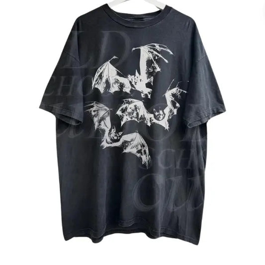 Three Bats Y2k T-Shirt, Vintage 90s Style Bat T-Shirt, Retro Gothic Shirt, Unisex Adult Grunge 2000s Graphic Shirt, Dark Art Shirt Menswear Top Underwear Man Tshirt Streetwear