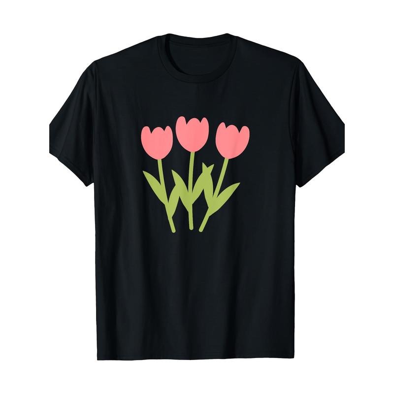 Three Tulips Vintage Graphic Botanical Garden Lover T-shirt -100% cotton Made in USA