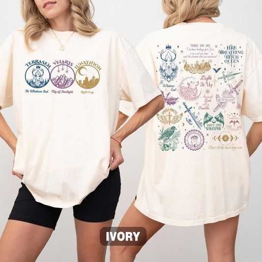 Throne of Glass Comfort Colors Shirt, Fireheart Terrasen Shirt, To Whatever End Shirt, Manon Blackbeak Throne of Glass Shirt, Acotar Shirt, Bookish Gift