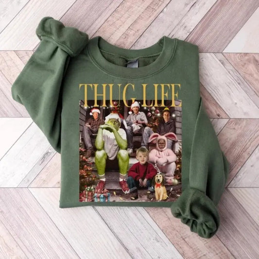 Thug Life Christmas Shirt Christmas, Christmas Movie Shirt Friends Graphic Tee, Sweatshirt,Hoodie Gift For Women Top Womenswear Underwear Humen