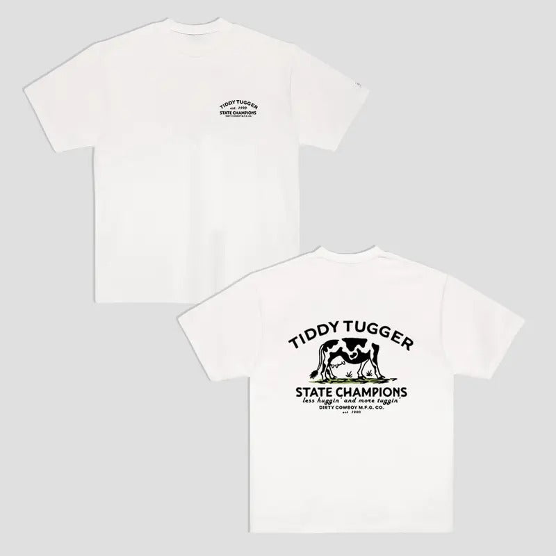 Tiddy Tugger 1990 State Champions Men's T-Shirt - Funny Meme Shirt - 100% Cotton - Crewneck