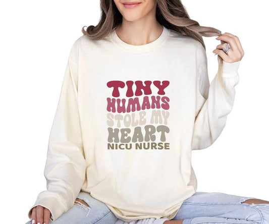 Tiny Humans Stole my Heart NICU Nurse Comfort colors Tee shirt