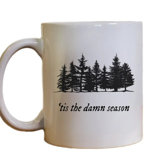 Tis The Damn Season Glass Mug, Holiday Season Ceramic Mugs, Family Christmas Gift, Xmas Coffee Cup, Funny Christmas Presents, 11 15oz Ceramic Cup