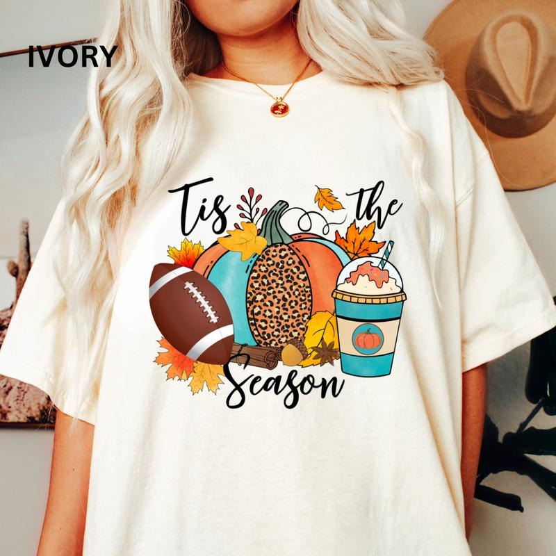 Tis the season fall #4 Shirt, Oversized Fall Pumpkin Shirt, Fall shirt, Comfort Colors Halloween Shirt, Casual Shirt Unisex, Halloween Clothing, Graphic Halloween Apparel, Casual Cotton T-shirt, Unisex Halloween