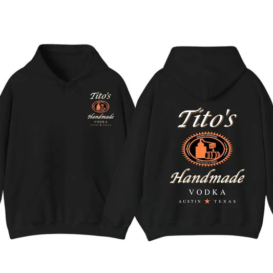 Tito's Handmade Vodka Hoodie - Classic Design with Logo and Austin, tiktok shop store, Unisex Sweater for Fans of Craft Spirits - Unisex T-Shirt