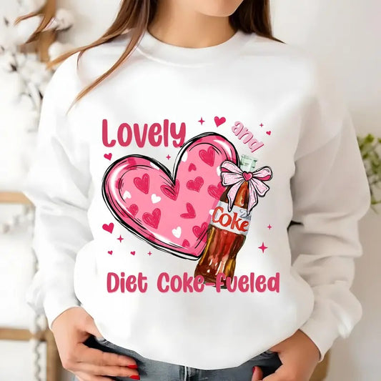 To Be Lovely & Diet Coke, Valentine's Day Sweatshirt, Coffee Valentine Heart Sweatshirt, Valentine Coquette Bow Shirt, Diet Coke Lover, Gift For Her