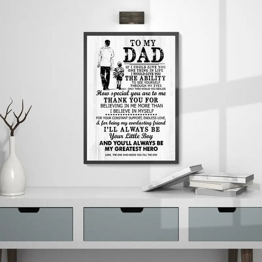 To My Dad From Poster  No Frame, Dad Gift Ideas, Happy Father's Day, Father's Day Canvas, Dad Gift From Son, Dad And Son