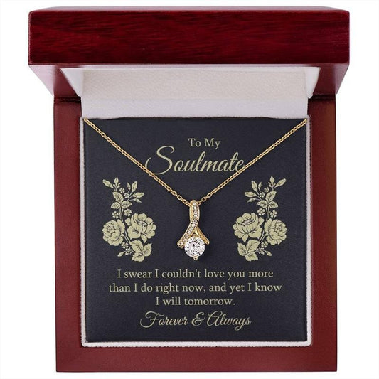 To My Soulmate Heart Necklace, Missing Piece Message Card, Soulmate Gift, Jewelry Gift For Her, Valentine's Day Gift, Love Necklace With Message Card, Gift For Her, Necklace With Gift Box, Valentines Presents, Jewelry Box, Gifts For Valentines Day