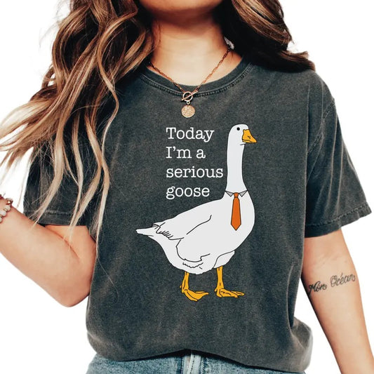Today I'm A Serious Goose Shirt, Funny Goose Tee, Cute Goose Shirt, Goose Lover Gift, Unisex T-Shirt, Gifts For Friends Family, Short Sleeve Tee Shirt, Gifts For Birthday Fathers Day