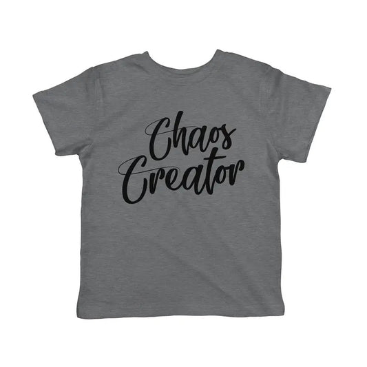 Toddler Chaos Creator T Shirt Funny Trouble Maker Baby Infant T Shirt Kids Gift Funny Toddler Shirts Childrens Graphic Tees Dark Grey