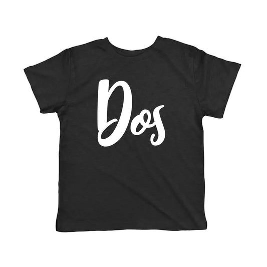 Toddler Dos 2nd Birthday Shirt 2 Year Old Boy Novelty Kids T Shirt Funny Toddler Shirts Cinco De Mayo Apparel for Toddler Childrens Graphic Tees Black