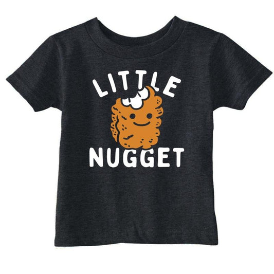Toddler Funny T Shirts Little Nugget Sarcastic Chicken Nuggets Graphic Novelty Tee For Toddlers Funny Toddler Shirts Sarcastic Apparel for Toddler Funny Food Apparel Childrens Graphic Tees Black -