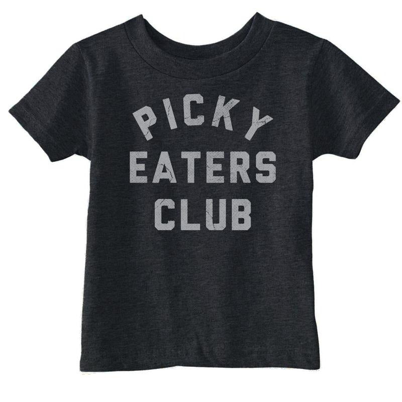 Toddler Funny T Shirts Picky Eaters Club Sarcastic Food Graphic Novelty Tee For Toddlers Funny Toddler Shirts Sarcastic Apparel for Toddler Funny Food Apparel Childrens Graphic Tees Black -