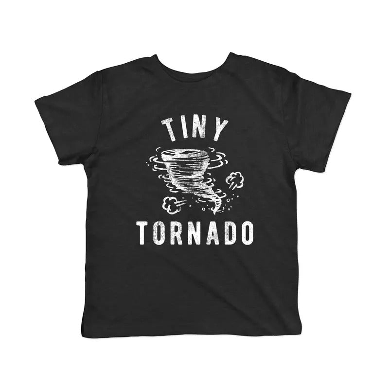 Toddler Tiny Tornado T Shirt Funny Chaos Crazy Littke Kid Graphic Novelty Tee Funny Toddler Shirts Funny Sarcastic Apparel Childrens Black