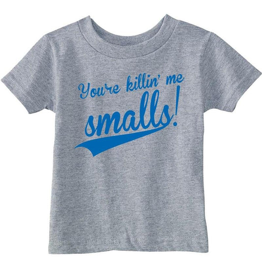 Toddler You're Killing Me Smalls Funny Vintage Baseball Graphic T shirt for Kids Funny Toddler Shirts Baseball Apparel for Toddler Light Grey
