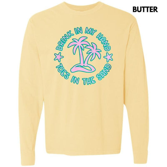Toes In The Sand Puff Long Sleeve Comfort Colors T-Shirt