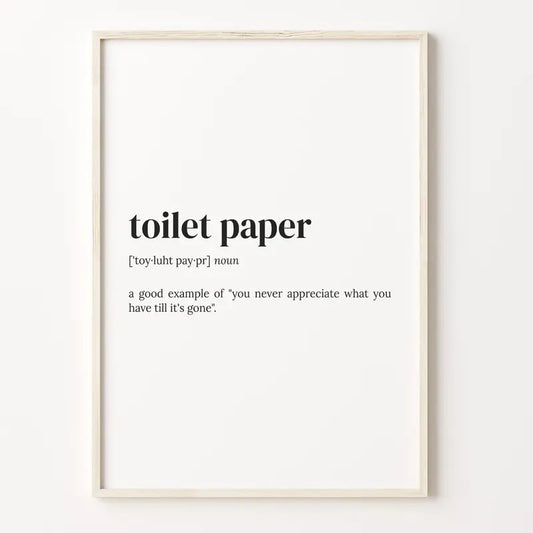 Toilet Paper Definition Print, Dictionary Poster, Quote Wall Art, Funny Roomate Art, Funny Family Gift Poster Prints No Frame, Gifts For Him Her Wall Decor, Wall Art Home Decor, Gifts For Birthday Christmas Xmas Landscape Artwork Photo Ornaments