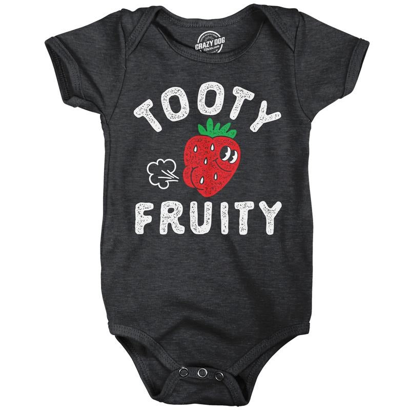 Tooty Fruity Baby Bodysuit Funny Sarcastic Fart Graphic Novelty Jumper for Infants Funny Baby Onesies Sarcastic Onesie for Baby Funny Funny Adult Humor Onesie Novelty Onesie Black -
