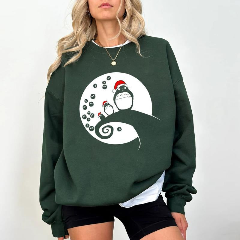Totoro Christmas Sweatshirt, Studio Ghibli Shirt, Spirited Away, Miyazaki Hayao, Studio Ghibli Fans, Anime Christmas Sweatshirt