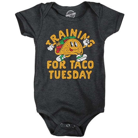 Training For Taco Tuesday Baby Bodysuit Funny Sarcastic Tacos Graphic Novelty Jumper For Infants Funny Baby Onesies Sarcastic Onesie for Baby Funny Food Onesie Novelty Onesie Black -