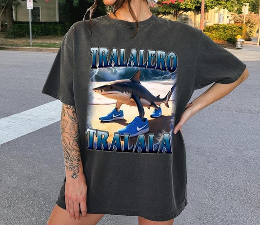 Tralalero Tralala Funny Shark Meme Shirt, Weird Absurd Hilarious Shirt, Viral Social Media Trending Unhinged Shirt, Trendy Memes Shirt
