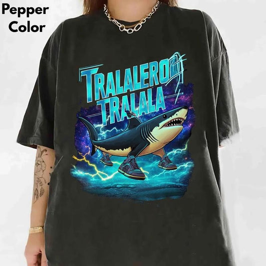 Tralalero Tralala Funny Shark Meme T-shirt, Brain Rot Tee, Stupid Gifts, Unhinged shirt, Shark With Shoes Meme Shirts, Unisex y2k Style T Shirt