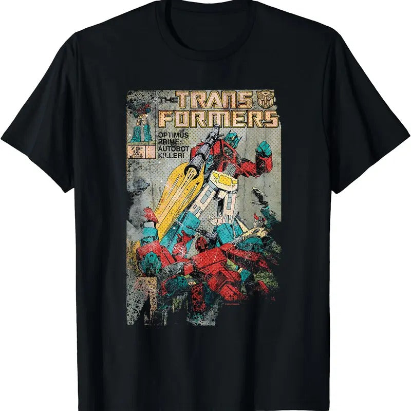 Transformers Vintage Faded Autobot Killer Comic Book T-Shirt