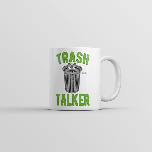 Trash Talker Mug Funny Sarcastic Garbage Graphic Novelty Coffee Cup-11oz Funny Coffee Mugs Ceramic Printed Drinkware Cup