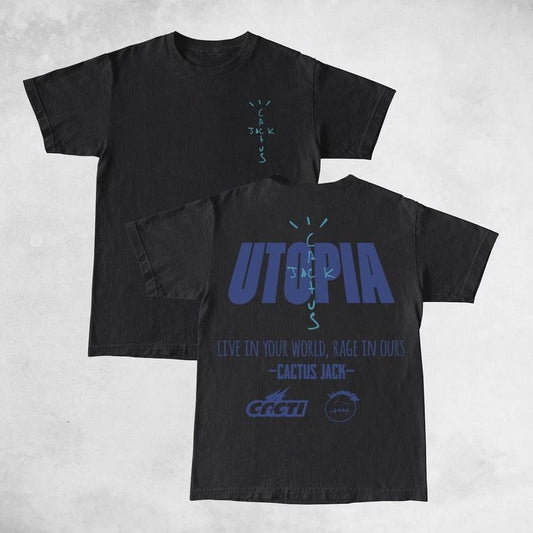 Travis Cactus Jack - Utopia Soft Cotton Unisex Music Shirt Tour Merch Y2K Vintage Shirt