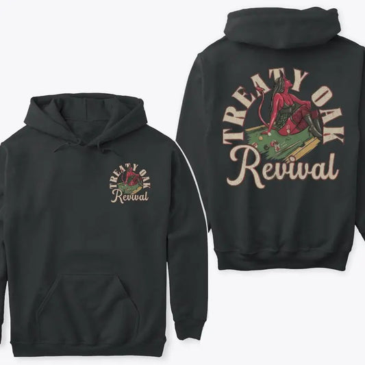 Treaty Oak Revival Shirt Sweatshirt Hoodie, Featuring A Bold "Treaty Oak Revival" Devil Girl Design, Perfect For Those Who Love Unique Style And Music, Southern Rock Concert Gift