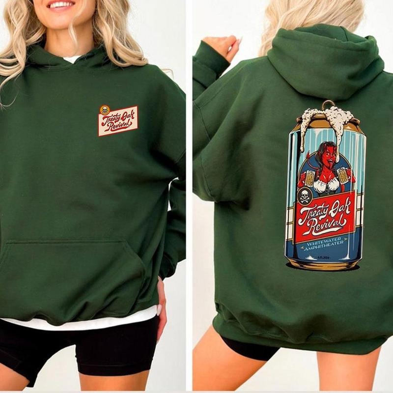 Treaty Oak Revival T-shirt Sweatshirt Hoodie, Bold Beer Can Design with Vibrant Colors, Beer Shirt, Unisex Classic Cotton Fabric