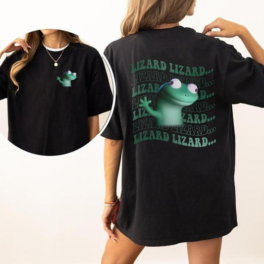 Trending Outfit Funny Meme Lizard 2 sided T-Shirt, Funny Graphics Shirt, Unisex, Graphic Tee For Men, For Women