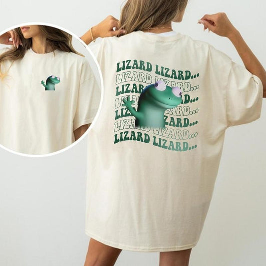 Trending Outfit Funny Meme Lizard 2 sided T-Shirt, Movie Shirts, Funny Graphics Shirt, Unisex, Graphic Tee For Men, For Women