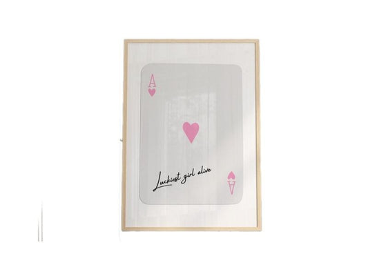 Trendy Ace Of Hearts Print, Lucky Girl Quote, Retro Wall Art, Retro Trendy Aesthetic Print, Playing Card Poster, Poster Prints No Frame, Gifts For Bestie Friend Wall Art Decor, Wall Art Home Decor, Art Posters, Gifts For Birthday Landscape Ornaments