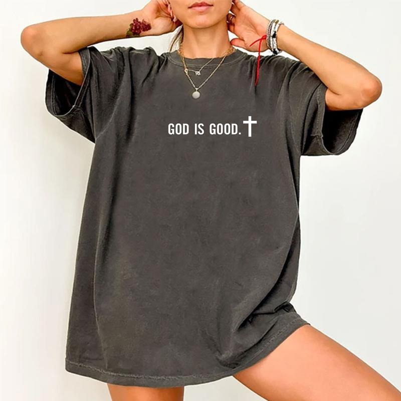 Trendy Christian God Is Good T-Shirt - Jesus Christian Classic Graphic Tee, Mens Christian Shirt Cotton Menswear, Trendy Gift For Men For Women, Oversized Shirt