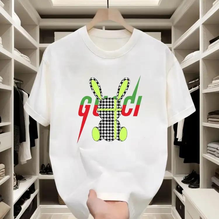 Trendy Graphic T - shirt |   Quirky Houndstooth Bunny & Bold Logo, Perfect for Casual Meetups