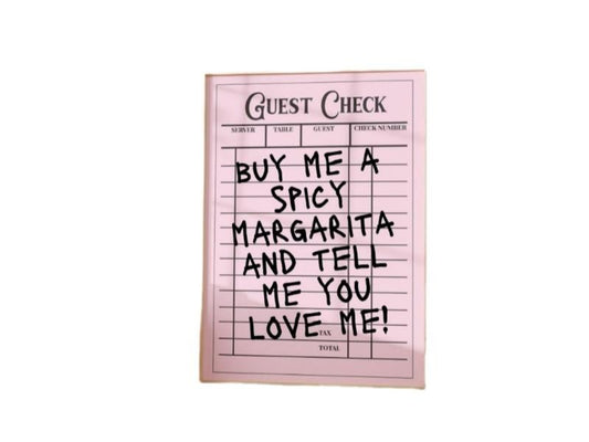 Trendy Guest Check Funny Spicy Margarita, Funny Quote For College Dorm Aesthetic Poster, Apartment Bar Cart Decor, Gifts For Her Bedroom Wall Decor, Poster Prints No Frame, Wall Hanging Decor, Wall Art Prints, Gifts For Birthday Landscape Ornaments