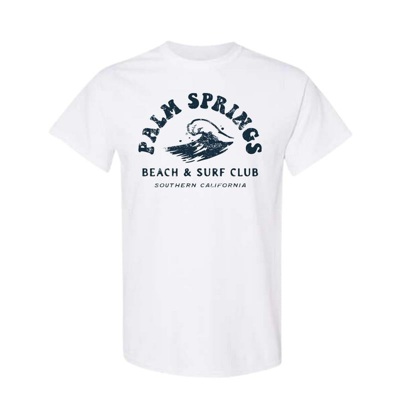 Trendy Palm Springs Shirt Beach Tshirt Beachy Tee Oversized Tshirt Distressed Summer Tee VSCO Coconut Girl Y2k Beach Shirt, Full Color, Full Size Comfort Cotton