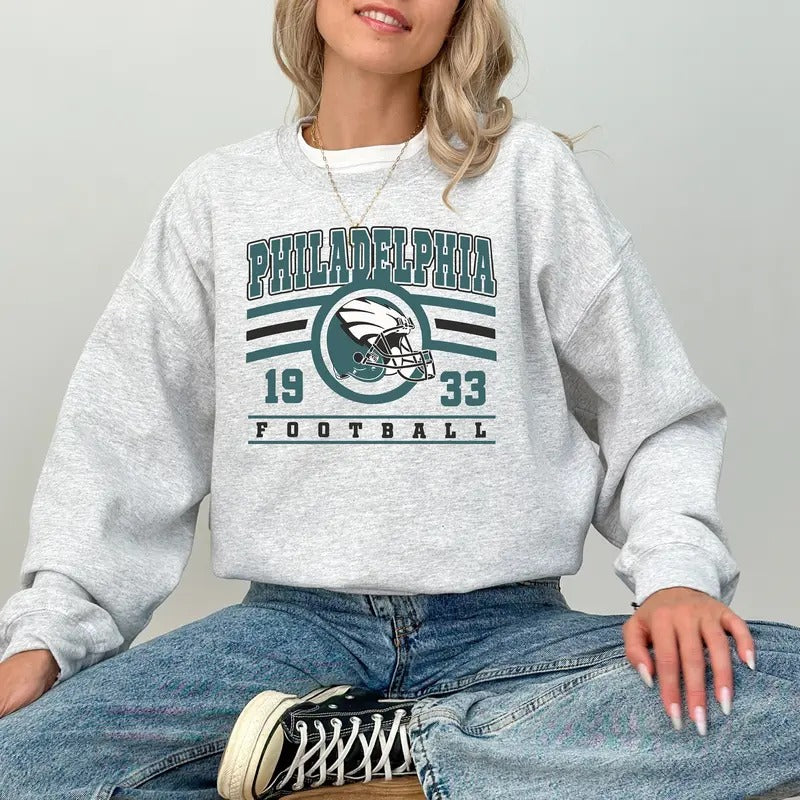 Trendy Philadelphia Football Sweatshirt And T-Shirt, Philadelphia Football Fan Shirt, Vintage Philadelphia Football Fan Crewneck Sweatshirt