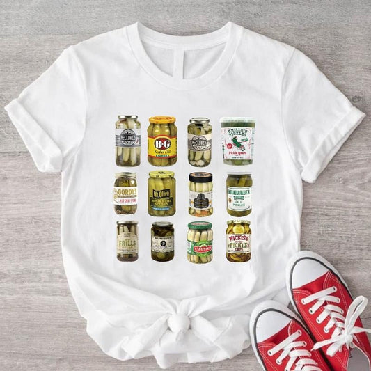 Trendy Pickle Jars Shirt, Dill Pickle Cucumber T-Shirt, Unisex Canning Season Tee, Pickle Lover Gift Shirt, Canning Food Short Sleeve.