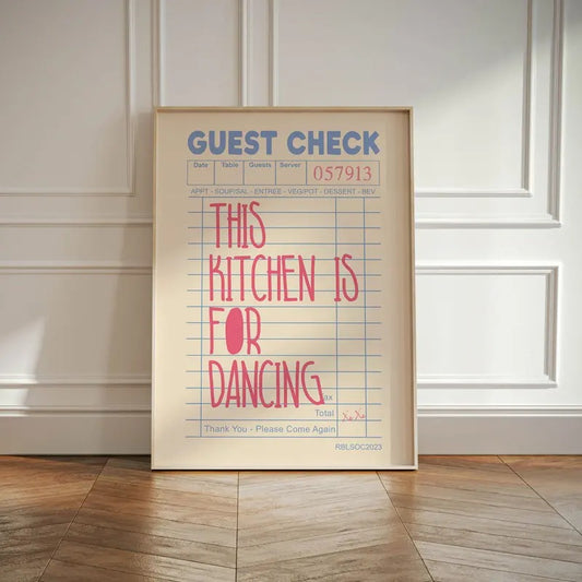 Trendy Retro Guest Check Poster, Bar Decor Wall Art Print, Kitchen Cream Print Gift, Aesthetic Kitchen Decor, Modern Home, Poster Prints No Frame, Wall Decoration, Gifts For Birthday Christmas Landscape Ornaments