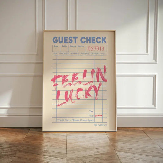 Trendy Retro Wall Art Print, Guest Check Poster, Bar Decor, Kitchen Cream Print Gift, Aesthetic Kitchen Decor, Modern Home, Gifts For Besties Sister Wall Art Decor, Poster Prints No Frame, Gifts For Birthday Landscape Ornaments