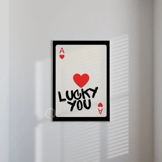 Trendy Wall Art Prints, Lucky You Playing Card, Retro Wall Art, Retro Prints, Neutral Prints, Gallery Wall Art, Poster Prints No Frame, Gifts For Women Bedroom Decor, Wall Art Home Decor, Wall Art Prints, Gifts For Birthday Christmas Artwork Landscape