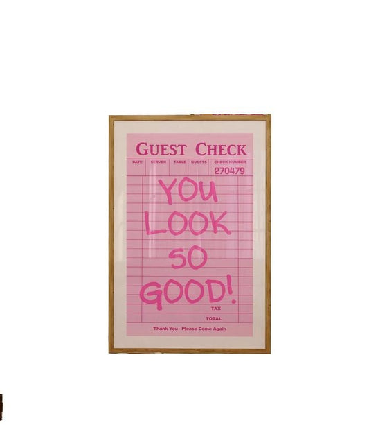 Trendy Wall Art, You Look So Good Guest Check, Modern Apartment Wall Decor, College Dorm Wall Art, Poster Prints No Frame, Gifts For Friends Wall Decor, Wall Decoration, Gifts For Birthday Christmas Retro Artwork