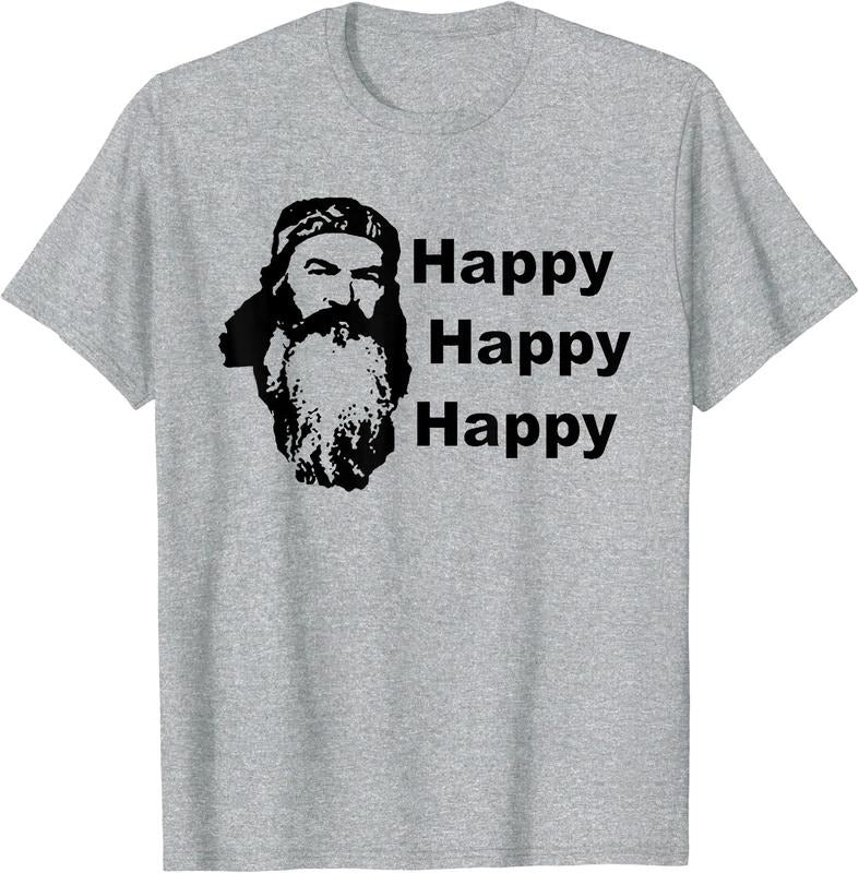 Triple Happy Retro Unashamed American T-Shirt | Unisex Cotton Tee Gift, Crewneck, Short Sleeve