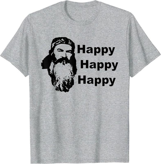 Triple Happy Retro Unashamed American T-Shirt | Unisex Cotton Tee Gift, Crewneck, Short Sleeve
