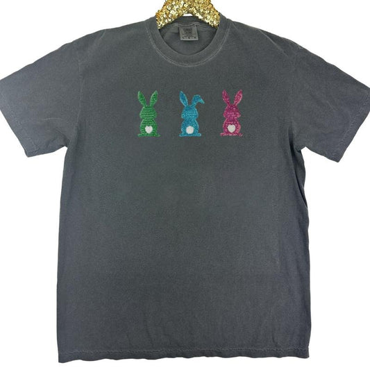 Triple Sequin Bunnies Comfort Colors T-Shirt
