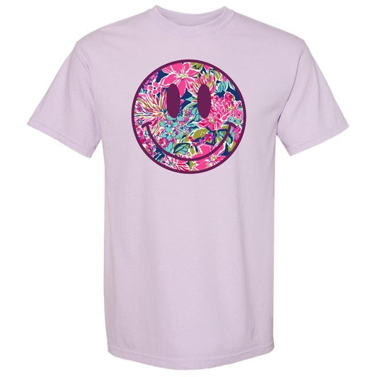 Tropical Vibes Happy Face Comfort Colors T-Shirt 'NLB'
